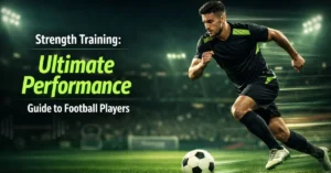 Strength training for football players sprinting on field