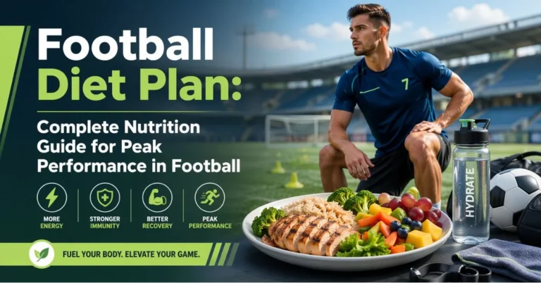 Football diet plan featuring balanced athlete meal, football player training, and sports nutrition guide for peak performance