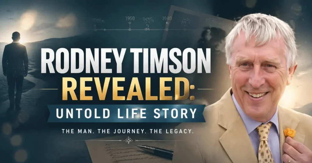 Rodney Timson Revealed biography banner with portrait and documentary-style background