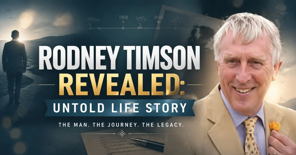 Rodney Timson Revealed biography banner with portrait and documentary-style background