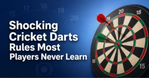 Shocking Cricket Darts Rules Most Players Never Learn banner with dartboard and blue gradient background